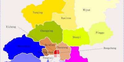 Kort over Kina viser Beijing