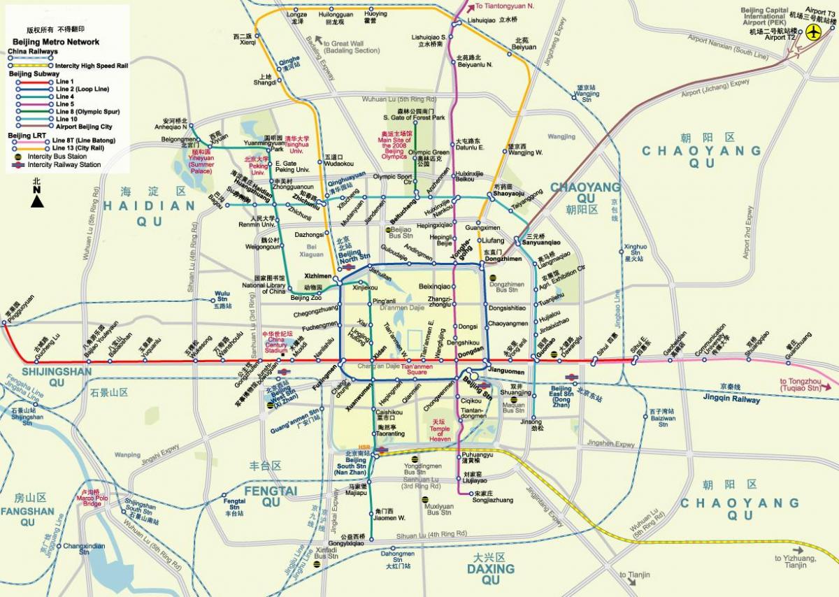 Peking metro kort