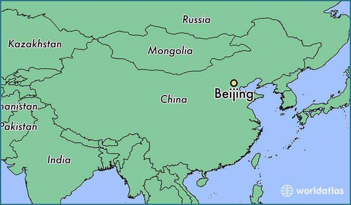 kort over Beijing placering på verden