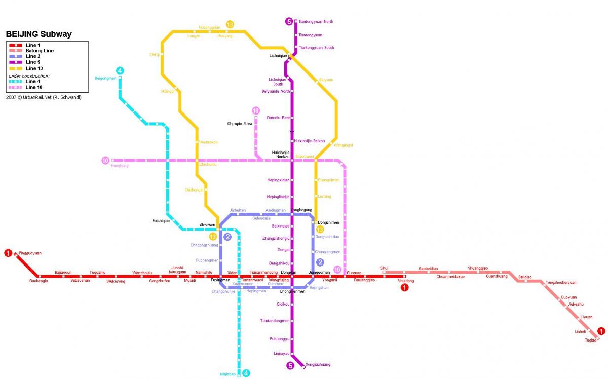 kort over Beijing underground city