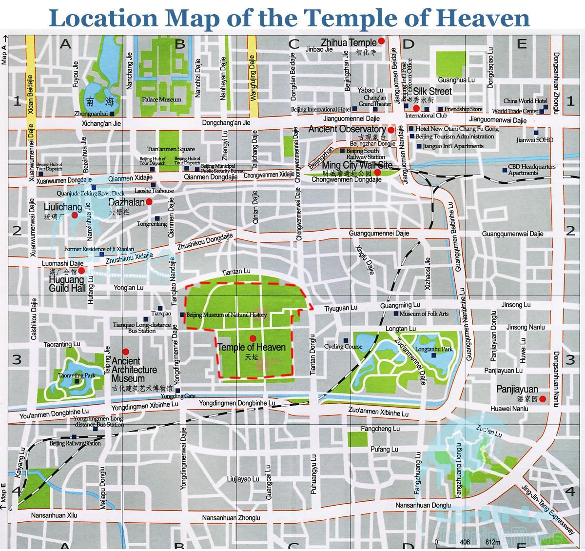 kort over temple of heaven 